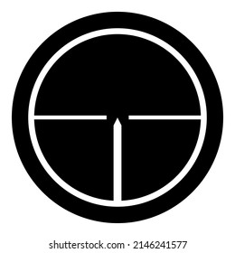 Reticle Scope Optical Sight Glyph Flat Icon Isolated On White Background