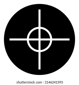 Reticle Scope Optical Sight Glyph Flat Icon Isolated On White Background