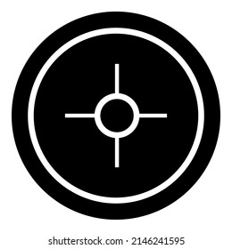 Alcance De Retículo Glifo De Vista Óptica Icono Plano Aislado En Fondo Blanco
