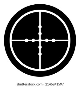 Reticle Scope Optical Sight Glyph Flat Icon Isolated On White Background