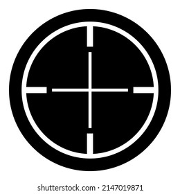 Alcance De Retículo Glifo De Vista Óptica Icono Plano Aislado En Fondo Blanco