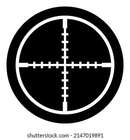 Reticle Scope Optical Sight Glyph Flat Icon Isolated On White Background