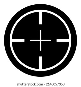 Alcance De Retículo Glifo De Vista Óptica Icono Plano Aislado En Fondo Blanco