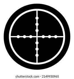 Alcance De Retículo Glifo De Vista Óptica Icono Plano Aislado En Fondo Blanco