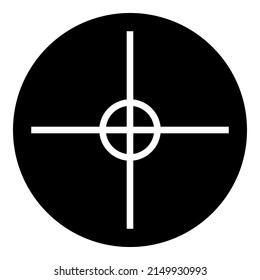 Reticle Scope Optical Sight Glyph Flat Icon Isolated On White Background