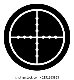 Reticle Scope Optical Sight Glyph Flat Icon Isolated On White Background