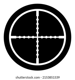 Alcance De Retículo Glifo De Vista Óptica Icono Plano Aislado En Fondo Blanco