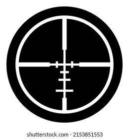 optisches Lichtglyph-Flachicon des Retikenscope, einzeln auf weißem Hintergrund