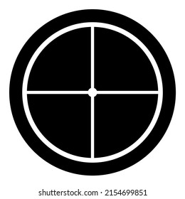 Alcance De Retículo Glifo De Vista Óptica Icono Plano Aislado En Fondo Blanco