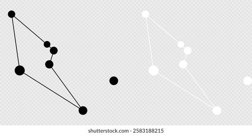 Reticulum constellation map set. Vector illustration.