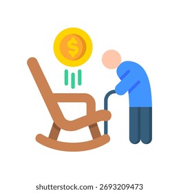 Icono de retiro Ilustración vectorial plana