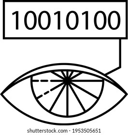 Retina based surveillance icon in thin outline. Vector illustration.
