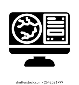 exame da retina optometria visão glifo ícone vetor. exame da retina optometria visão sinal. símbolo isolado ilustração