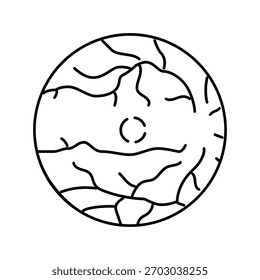 Exploración de la retina Optometría Vector de la línea de la visión Icono de la línea de la visión Exploración de la retina Optometría Signo de la visión