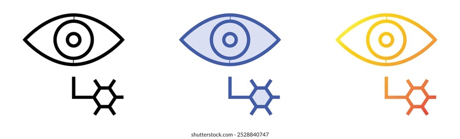 retina icon. Linear, Blue Fill and Gradient Style Design Isolated On White Background