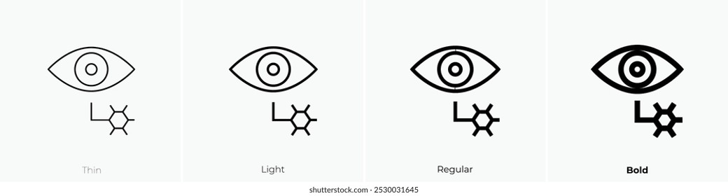 ícone retina. Design fino, leve, regular e negrito, isolado no fundo branco