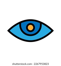Retina line icon isolated on white background. Black flat thin icon on modern outline style. Linear symbol and editable stroke. Simple and pixel perfect stroke vector illustration