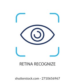 Retina reconoce los iconos de línea delgada. Ilustración vectorial original.