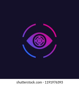 retina scan, biometric security icon