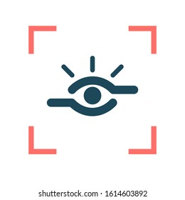Retina scan , Cyber security concept. Digital security authentication concept. Biometric authorization. Identification