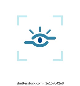 Retina scan ,Cyber security concept. Digital security authentication concept. Biometric authorization. Identification