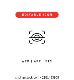 retina scan editable stroke icon, outline icon for web, app, presentation, etc