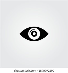 
Retina scan eye flat icon for medical app and website