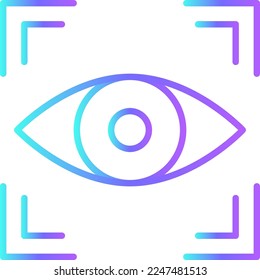 RETINA SCAN Fintech startup icons with blue gradient outline style