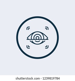 Retina scan icon, Eye scanner, Biometric recognition system. Cyber eye symbol icon. vector illustration