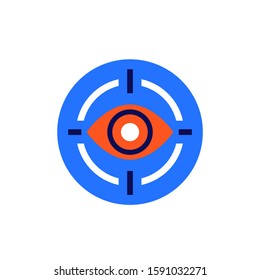 retina scan icon, flat design