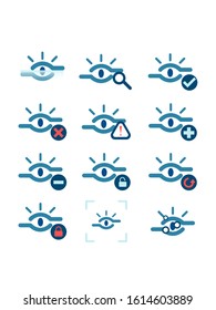 Retina scan icons,Cyber security concept. Digital security authentication concept. Biometric authorization. Identification