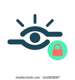 Retina scan and lock,Cyber security concept. Digital security authentication concept. Biometric authorization. Identification