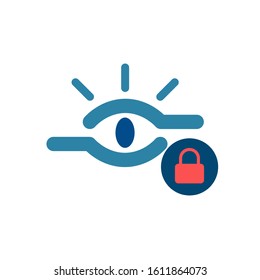 Retina scan and lock,Cyber security concept. Digital security authentication concept. Biometric authorization. Identification