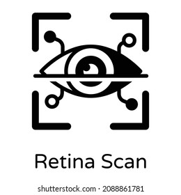 Retuina escanear en un icono de estilo sólido 