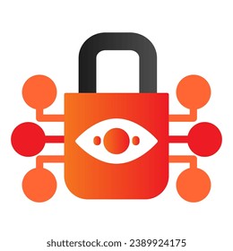 Icono plano de bloqueo de exploración Retina. Iconos de la identificación ocular y del color del candado en un estilo plano de moda. Diseño de gradiente de barrido biométrico Retina, diseñado para web y aplicación. Eps 10