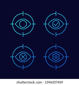 retina scanning thin line icons