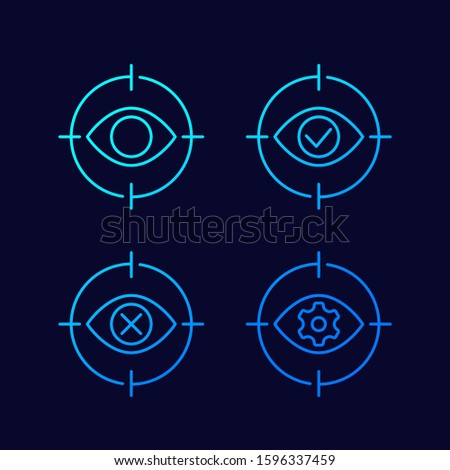 retina scanning thin line icons
