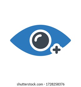 retina vector glyph color icon  