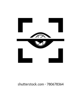 Retinal scanner icon, scanner, sign design