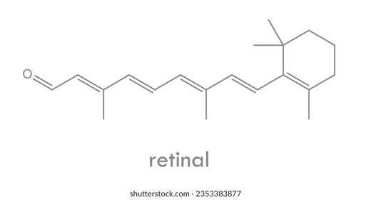 Retinal structure. A form of vitamin A, key molecule involved in vision. Also used in skin care products.