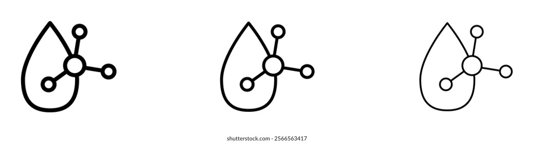 Retinol icon in tree different line stroke sizes.