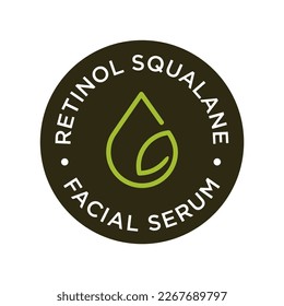 Retinol squalane icon. Facial serum. 