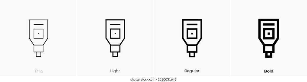 Retinoskopsymbol. Dünnes, helles Design im regulären und kühlen Stil, einzeln auf weißem Hintergrund