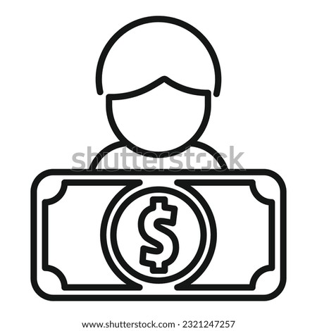 Retire compensation icon outline vector. Business money. Reward support