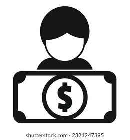 Retire compensation icon simple vector. Business money. Reward support