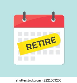 fecha de retiro en el calendario - ilustración vectorial