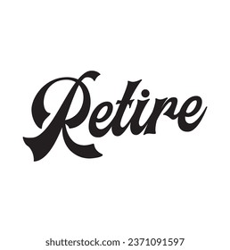 retire text on white background.