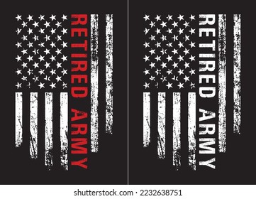 Retired Army 4th Of July Design