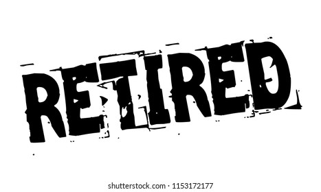 Retired black stamp