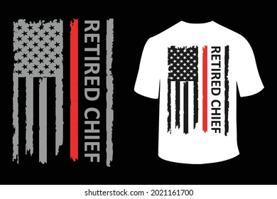 Retired Chief Back Side T-Shirt Design.